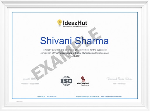 Ideazhut Sample Certificate